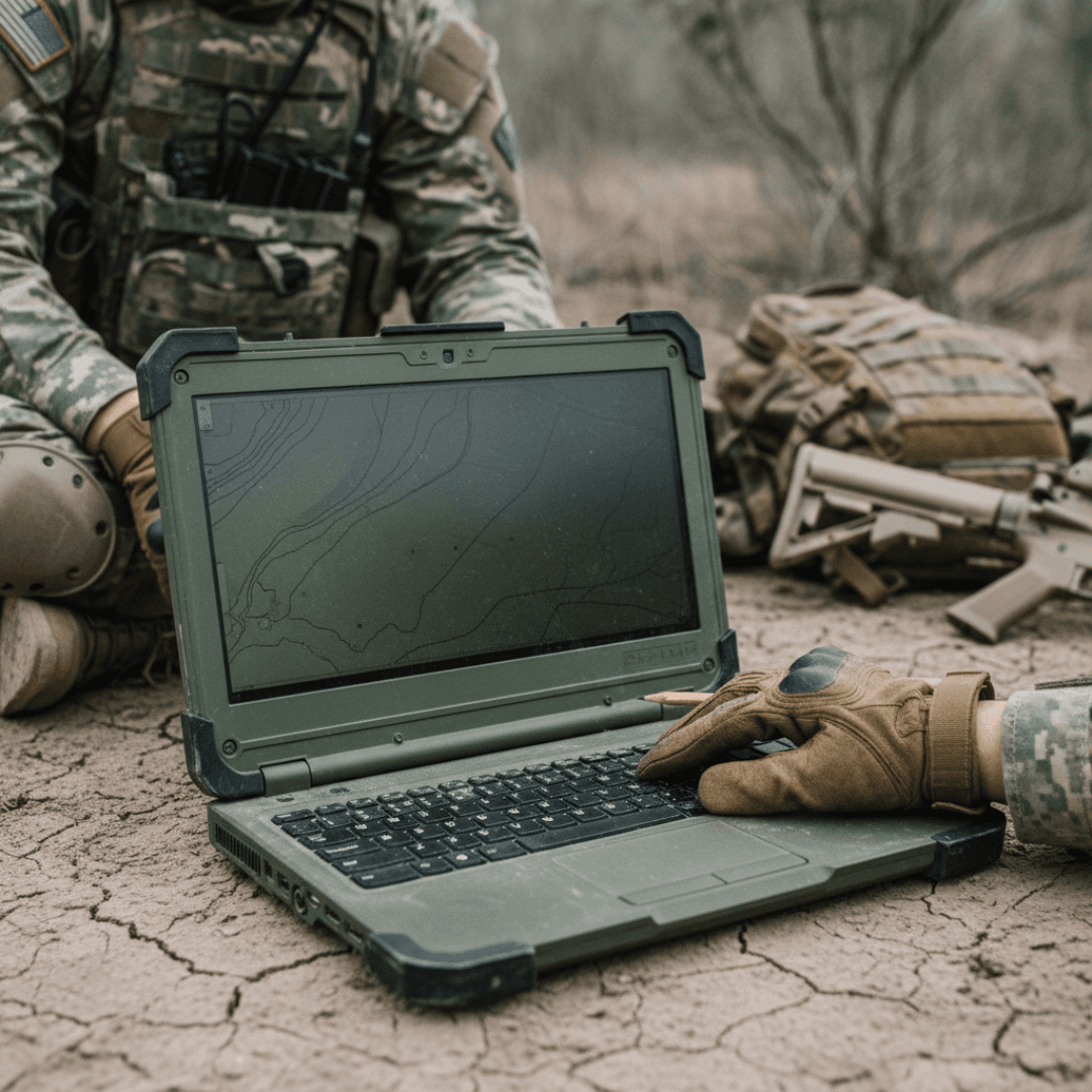 Ruggedized laptop in the field